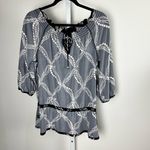 White House | Black Market Chain Pearl Off the Shoulder Smocked Knit Peplum Top M Photo 9