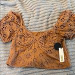 Amuse Society  Women's tan Eyelet Top NWT Photo 0