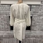 Mara Hoffman Swim Women's Linen Puff Sleeve V Neck Wrap Mini Dress White Large Photo 5