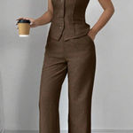 SheIn Women’s V Neck Vest Set Photo 0