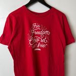 Urban Outfitters Freedom Christ Set Us Free Jesus T Shirt Medium M Red Graphic Tee Photo 8