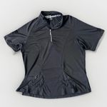 Jamie Sadock Polo Top‎ M Medium Golf Shirt 1/4 Zip Button Pockets Black Photo 1