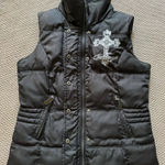 Cowgirl Women's Full Zip Black Western‎ Puffer Vest Embroidered Size Medium Photo 0