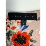 Sanctuary Women's Floral Split Neck Button Front Knot Blouse Blush Large NWOT Photo 5