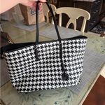 Michael Kors  Houndstooth Tote in Black and White Photo 4