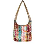 Vtg Women's Purse Colorful Textured Material‎ Middle Snap Closure Boho Photo 6