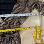 Retrofête  Flora Lamé High-Low deep V-neck Wrap Dress - Bronze EUC Photo 4