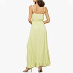 BCBGMAXAZRIA Women's Cowl Neck Flowy Maxi Dress in Lemon Zest Size L Photo 2