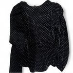 EXPRESS Black and White Velvet Blazer with Polka Dots Photo 2