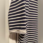 Gap Fit Size M Blue Cream Stripe Crew Neck 3/4 Sleeve Cotton Terry Sweatshirt Photo 1