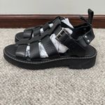 & Other Stories & Other Stories Size 40/9 Black Gladiator Fisherman Sandals Chunky Leather Black Photo 3