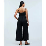 Madewell Sleeveless Wide Leg Jumpsuit 100% Linen Black Pockets Flowy US 00 NWT Photo 2