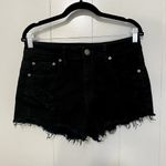 American Eagle Black Distressed Cut Off Hi-Rise Festival Jean Shorts 10 Photo 0