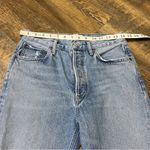AGOLDE Jeans Riley High Rise Straight Crop Womens 27 Blue Button Fly Distressed Photo 2