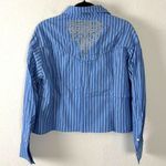Free People  X Understated Rockabilly Western Studded Snap Shirt Blue Striped XL Photo 7