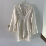 Missguided NWT crepe plunge neck off white dress size Photo 2