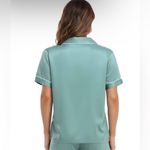 Delicacy Serenedelicacy‎ Women's Satin Button Down Short Sleeve Pajamas Top Size L Photo 1