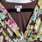 JBS LTD Floral Dress Brown Pink Blue Green Ruffle Sleeve V Neck Fairy Boho 14 Photo 2