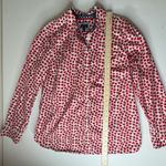 Talbots  Red Hearts Button Down Shirt Medium Long Sleeve Preppy Valentine's Mod Photo 6
