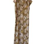 Madewell NWT Angelina Sleeveless Yellow Tan Maxi Floral Slip Dress Size 12 Photo 0