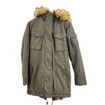 S13 Parka Coat Olive Green Rainbow Faux Fur Hood Zip Up Estimated Small Photo 1