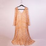 Sezane Julietta Chiffon Accordion Pleated Zebra Animal Print Pattern Maxi Dress Photo 3