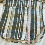 Paige  Womens Shirt‎ Gray Blue Flannel Button Up Long Sleeve Cotton Plaid Photo 4