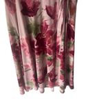 Chris & Carol Women's Size Large Pink Floral Wrap Above Knee Dress Photo 2