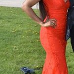 David's Bridal Red Prom Dress Photo 0