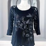 Buckle ’s Daytrip Black Lace Top, Size M New w/Tag Photo 4