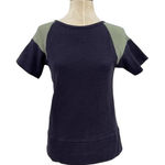 See By Chloe Knit Top Short Sleeve Contract Back Purple Lime Green Size US 4 Photo 0