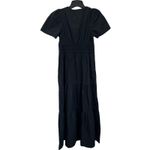 Quince  Black 100% Organic Cotton Poplin Tiered Maxi Dress Sz M Photo 4