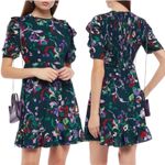 Kate Spade  Fleur Nouveau Mini Dress Smocked Ruffle Green Size 4 Photo 1