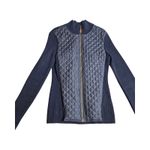 J. McLaughlin  Navy Quilt/Knit Women's Silk Jacket Size: S Photo 1