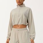 Half zip shorts set Tan Photo 0