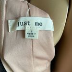 Just Me Black Lace Over Nude Sleeveless Plunging Neckline Mini Dress Photo 8