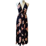 Women’s Long Flower Navy Blue Maxi Dress Beach Vacation Casual Size undefined Photo 6