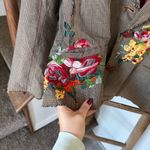 Johnny Was  3J workshop Floral Embroidered Brown Blazer. Unique and beautiful Photo 3