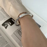 Boutique NEW Solid Unisex Braided Bar 925 Sterling Silver Cuff‎ Bracelet, Adjustablee Photo 2