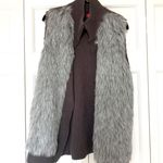 Grey Faux Fur Sweater Vest Gray Size L Photo 0