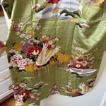 Shanghai SoHo Green Floral Lotus Long Kimono Robe Pajama Sill Like One Size NEW Photo 5