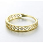 Boutique 14k Gold Plated S925 Hollow Simulated Diamond‎ Ring, Adjustable Photo 2