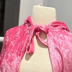 Pink Crushed Velvet Hooded Festival Cape Photo 2