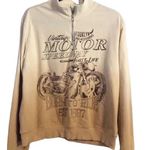 Urban Nation Medium M motorcycle speedway partial zip sweatshirt cool retro look Yellow Photo 0