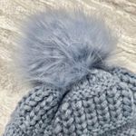 Treasure & Bond Chunky Knit Acrylic Faux Fur Pom Pom Beanie Hat Blue Winter New Photo 4