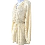 Line and Dot Mimi Floral Long Sleeve Romper Yellow White Size Small Photo 3