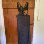 Peixoto Oliver crochet maxi open back black metallic Anthropologie Photo 1