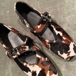 BOUTIQUE Vegan Cowhide and Leather Mary Jane Flats Brown Size 8.5 Photo 6