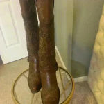 Corral  Whip Stitch Brass Studded 15" Tall Knee-High Harness Boots Sz 8.5. Photo 9