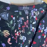 NYDJ  Womens Floral Pleated Back Button-Down Top Black XS Photo 3